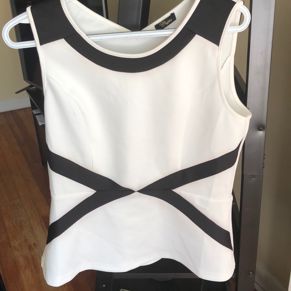 White and black top/Buy 2 tops for 10.00